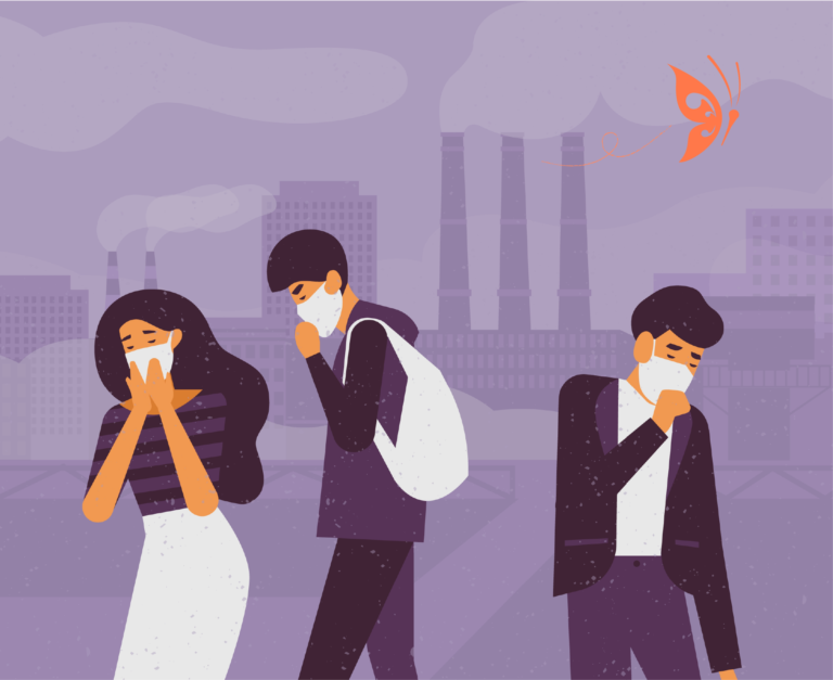 ilustracjia-troje-ludzi-zakrywają-usta-i-nos-w-związku-ze-smogiem
